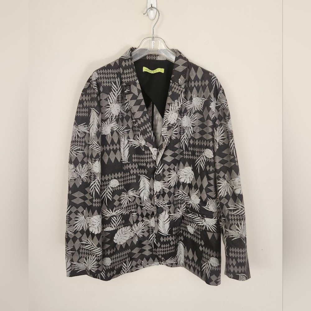 VERSACE Jeans | Jacquard blazer leafs silver gray sz L